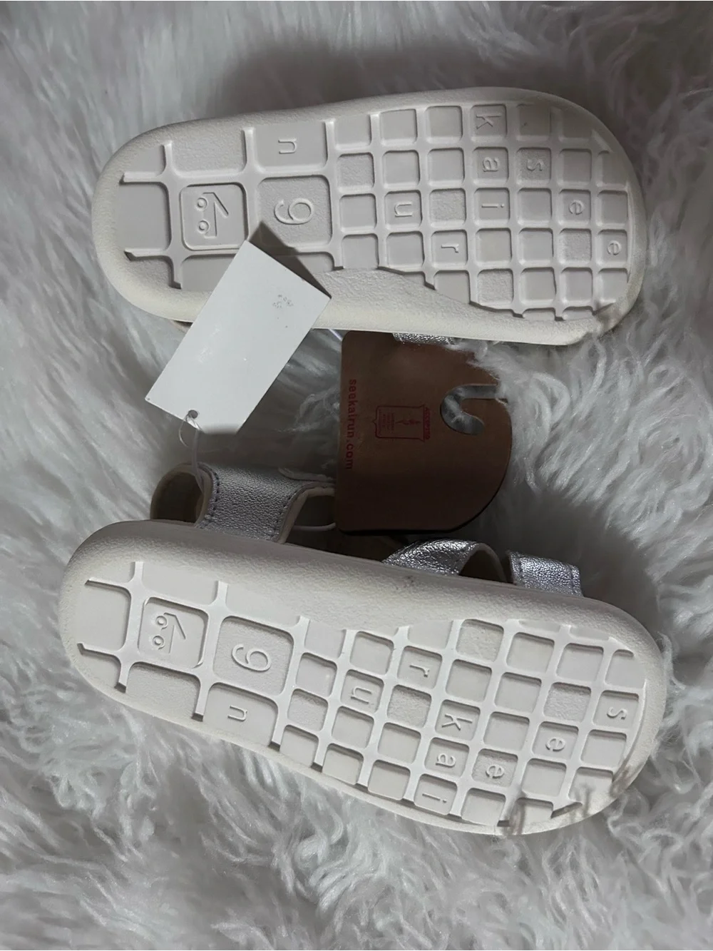 See Kai Run Girls Silver Metallic Strappy Sandals
